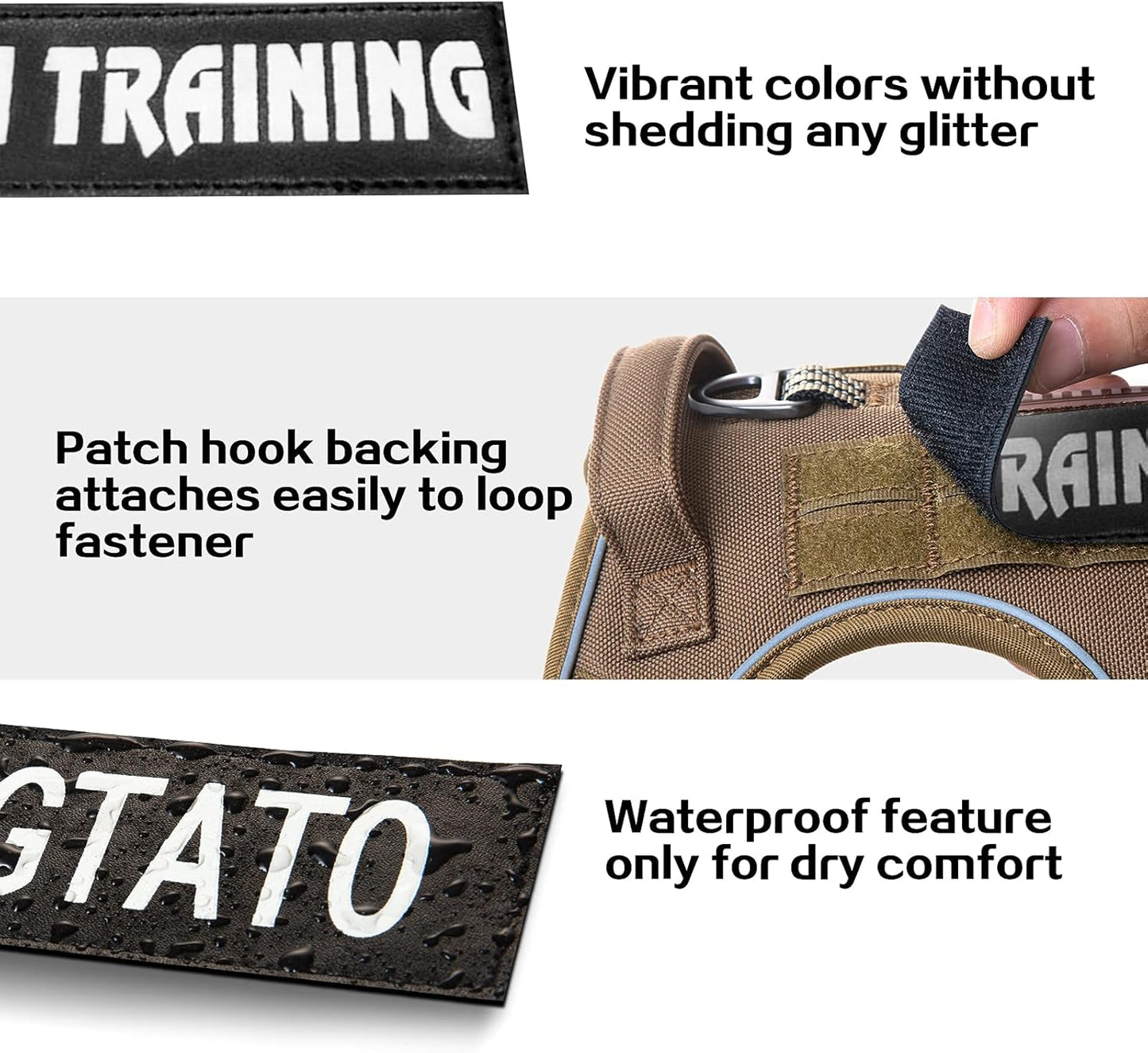 Service Dog Patch 10 Pieces, Dog Vest Patches Service Dog in Training Patches, Reflective and Removable Dog Harness Patches for Service Dog Vest