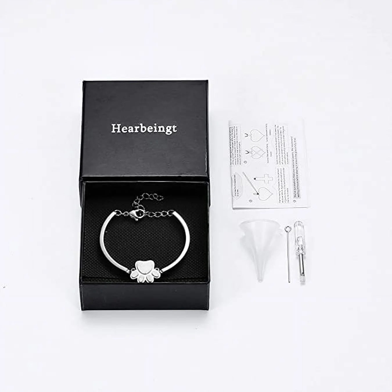 Pet Cremation Jewelry for Ashes for Dog/Cat Ashes Keepsake Urn Bracelet for Women Men Stainless Steel Remembrance Memorial Gift for Loss of Loved Furry Friend with Fill Kit and Gift Box