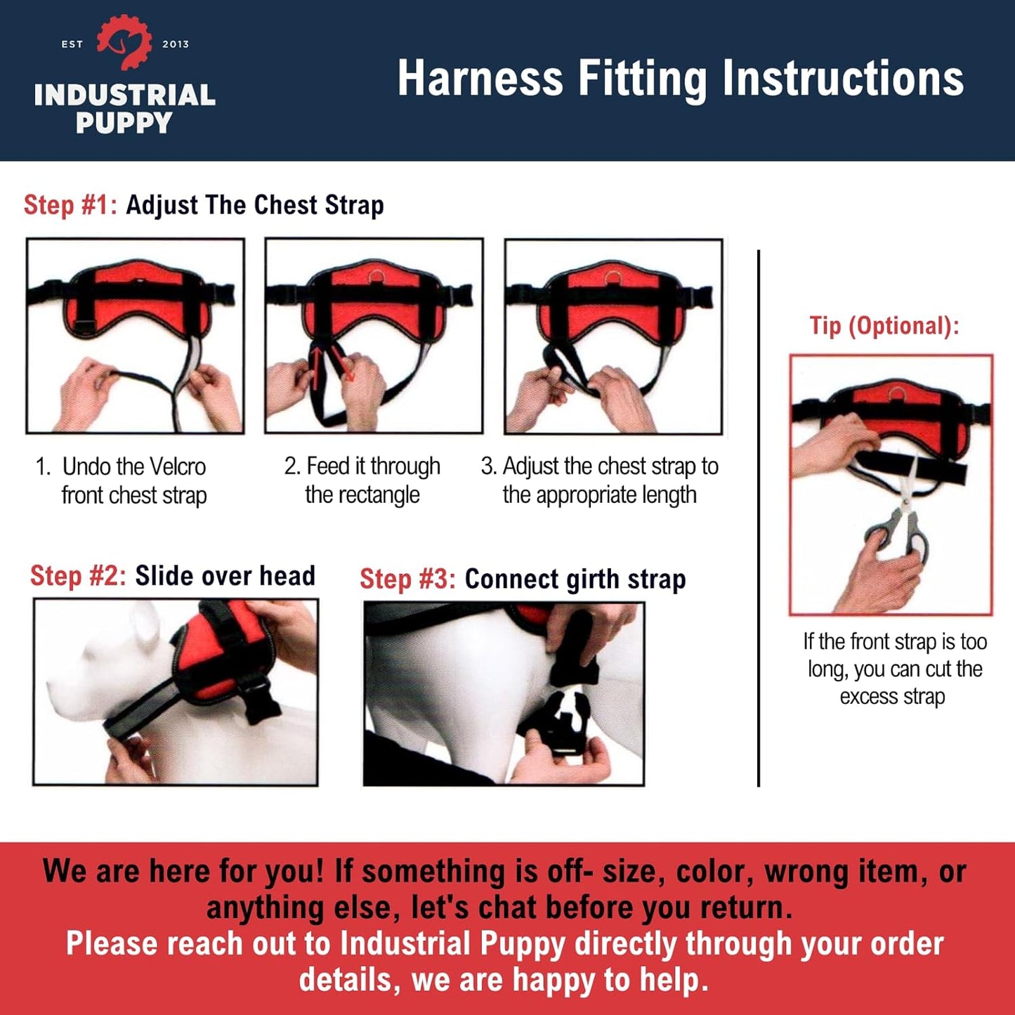 Service Dog Vest with Hook and Loop Straps & Matching Leash Set - Harnesses from XXS to XXL - Service Dog Harness Features Reflective Patch and Comfortable Mesh Design