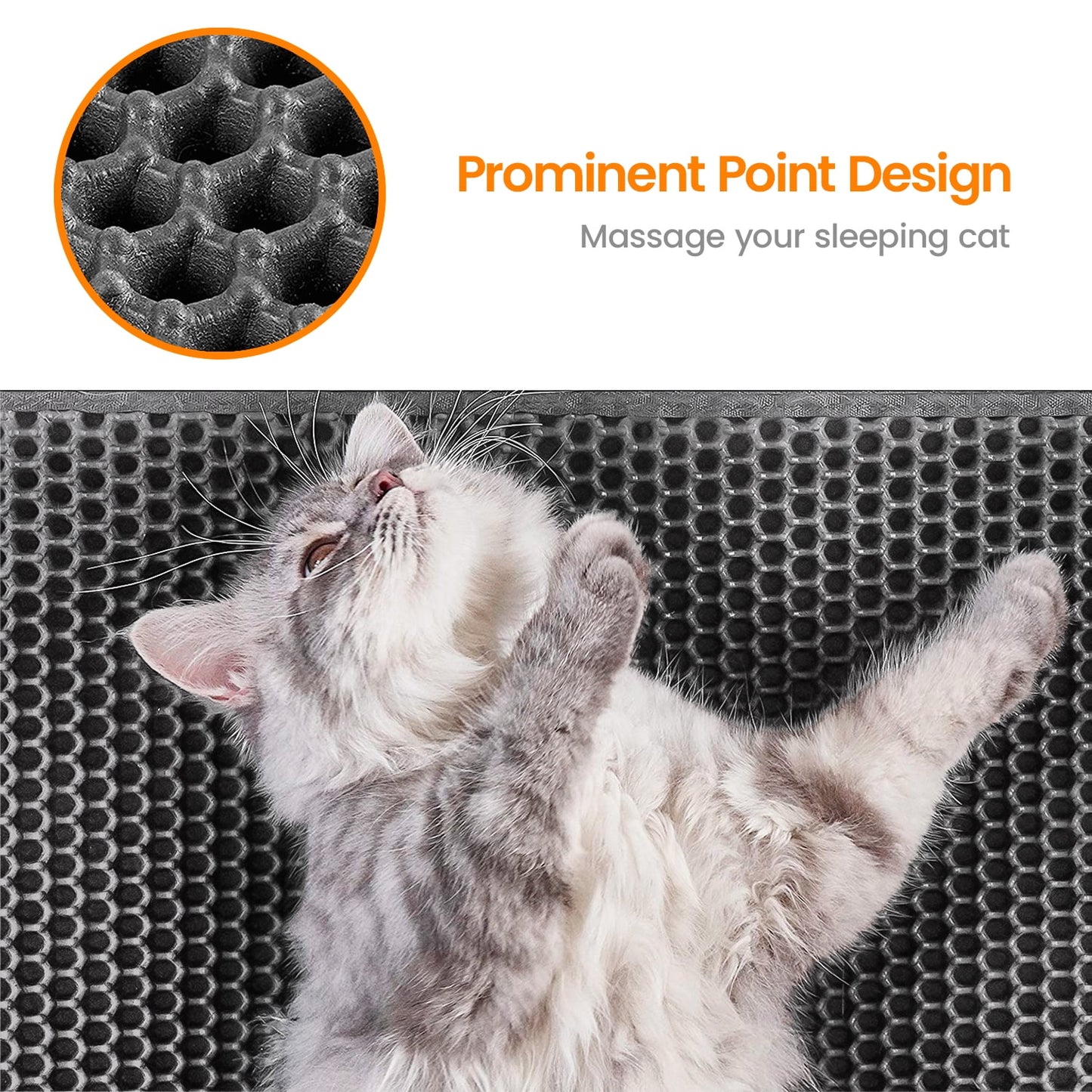 Cat Litter Mat - 30"X24" Honeycomb Double Layer, Urine Waterproof, and Easy to Clean