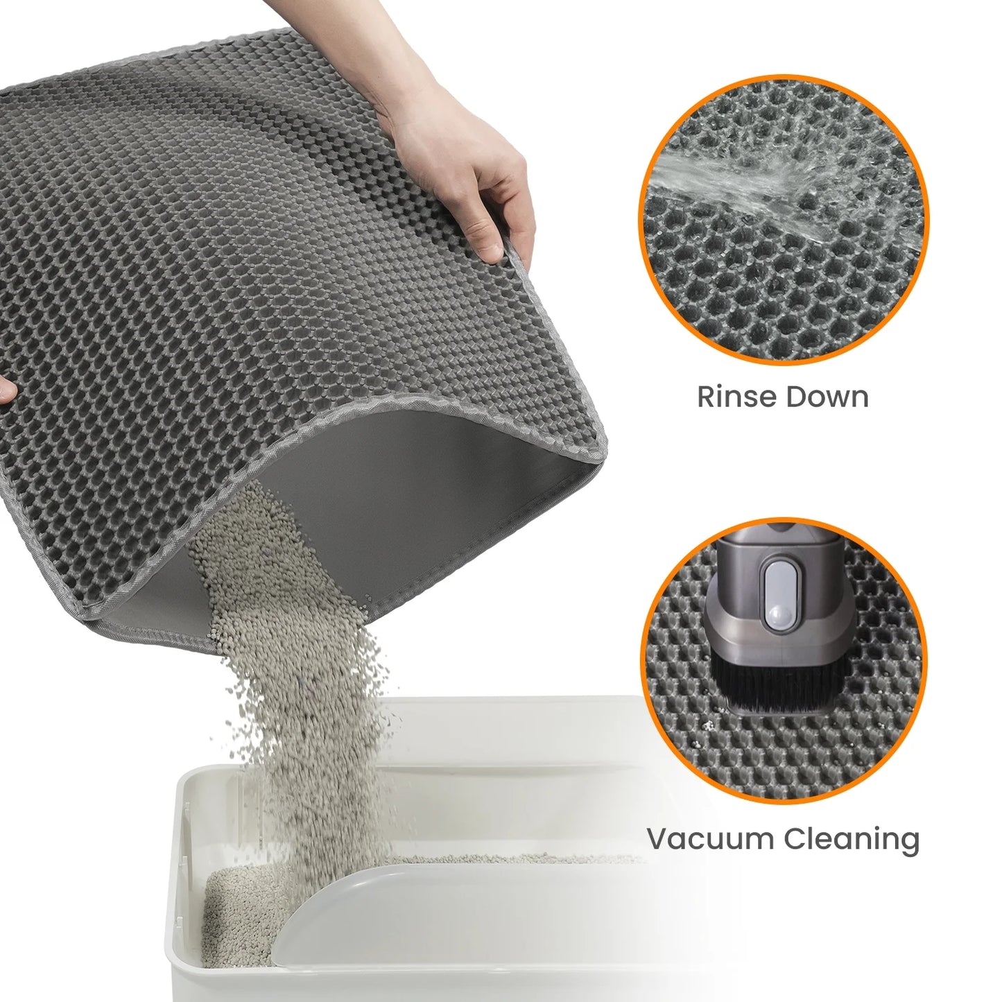 Cat Litter Mat - 25"X15" Honeycomb Double Layer, Urine Waterproof, and Easy to Clean