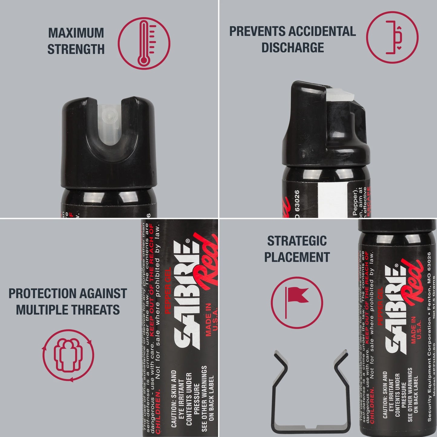 Red Pepper Spray and Gel Home and Away Kit, 1 Ct Each, New, Pocket Pepper Sprays