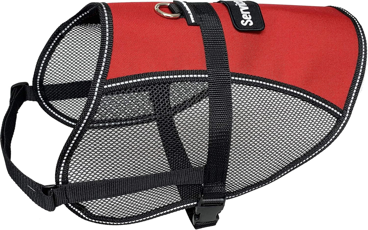 Activedogs Service Dog Hybrid Mesh Vest W/Hook & Loop Patch - Lightweight & Breathable Harness - Small Girth 20"-25", Red