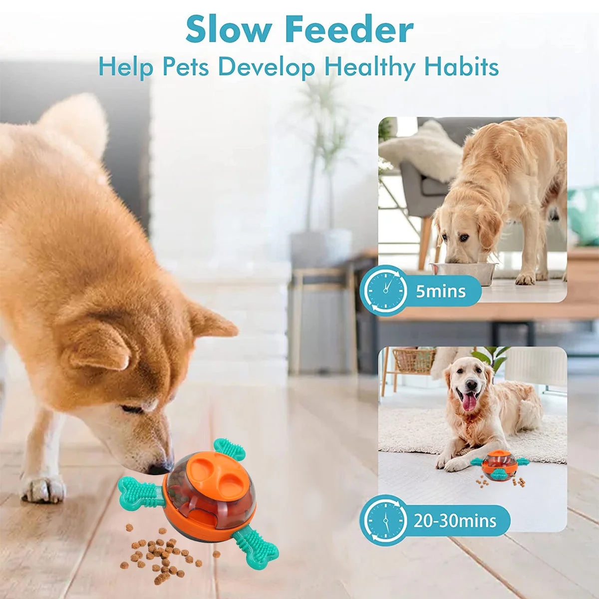 Dog Interactive Toys, Durable Food Feeder Tumbler Toy, Enrichment Mind Stimulating Puzzle Game for Pet Puppies, Pet Chew Toys Suitable for Small Medium Large Dogs