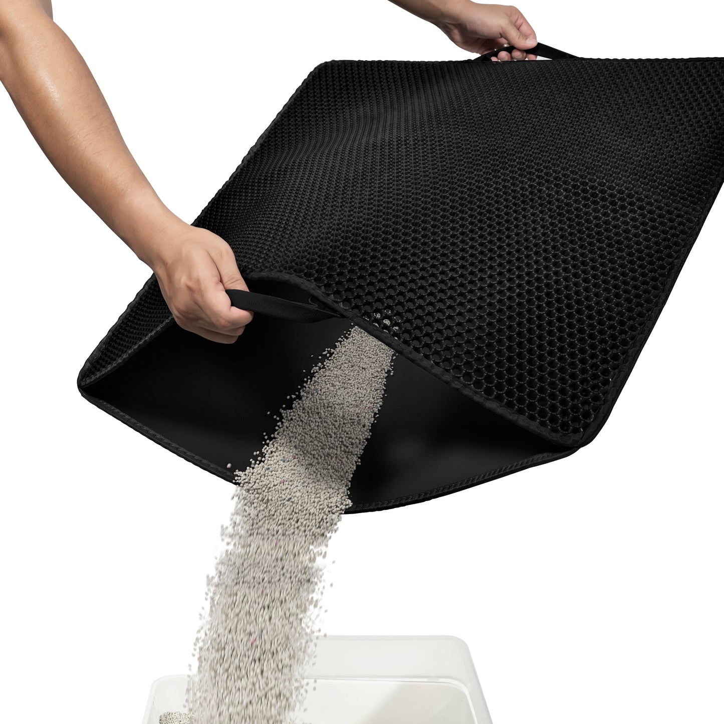 Cat Litter Mat - 25"X15" Honeycomb Double Layer, Urine Waterproof, and Easy to Clean