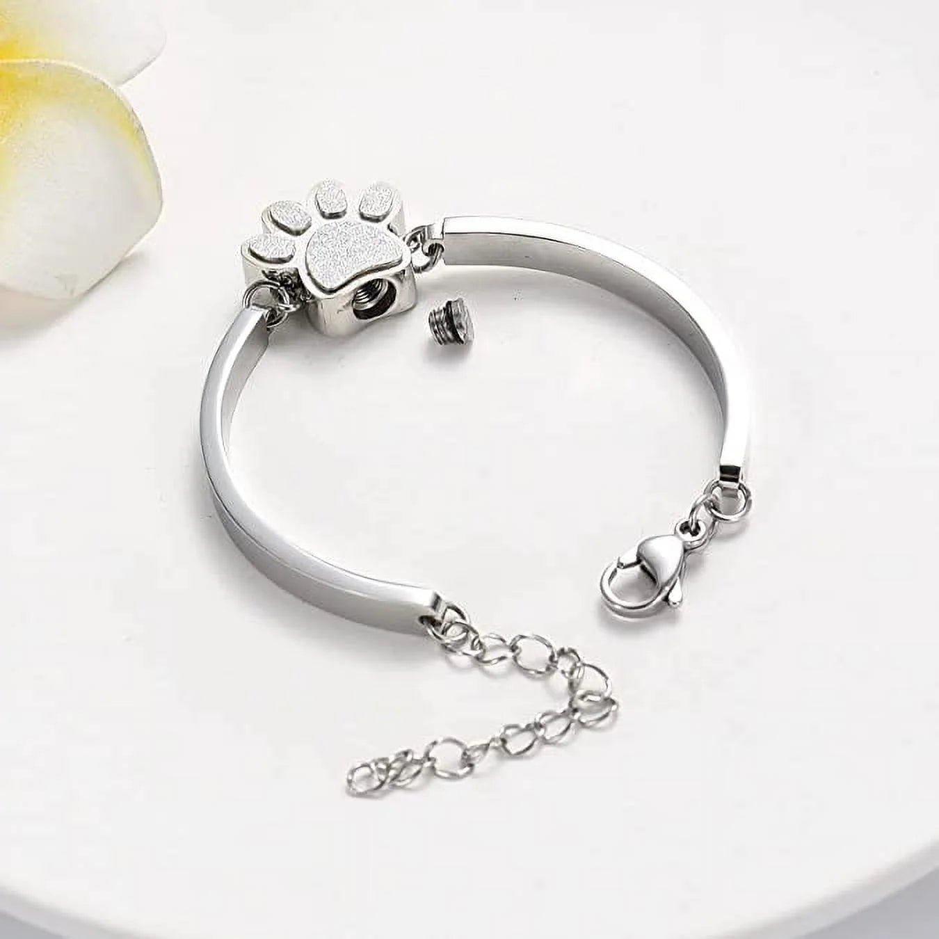 Pet Cremation Jewelry for Ashes for Dog/Cat Ashes Keepsake Urn Bracelet for Women Men Stainless Steel Remembrance Memorial Gift for Loss of Loved Furry Friend with Fill Kit and Gift Box
