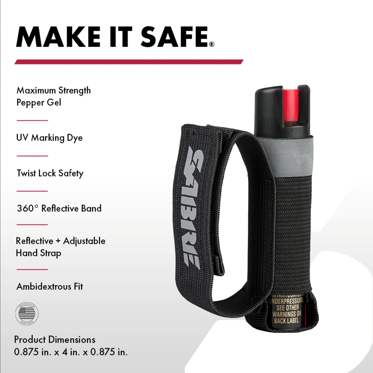 Runner Pepper Gel with Adjustable Hand Strap, Black, 0.21 Lb, 1 Ct, New, Pocket Pepper Sprays