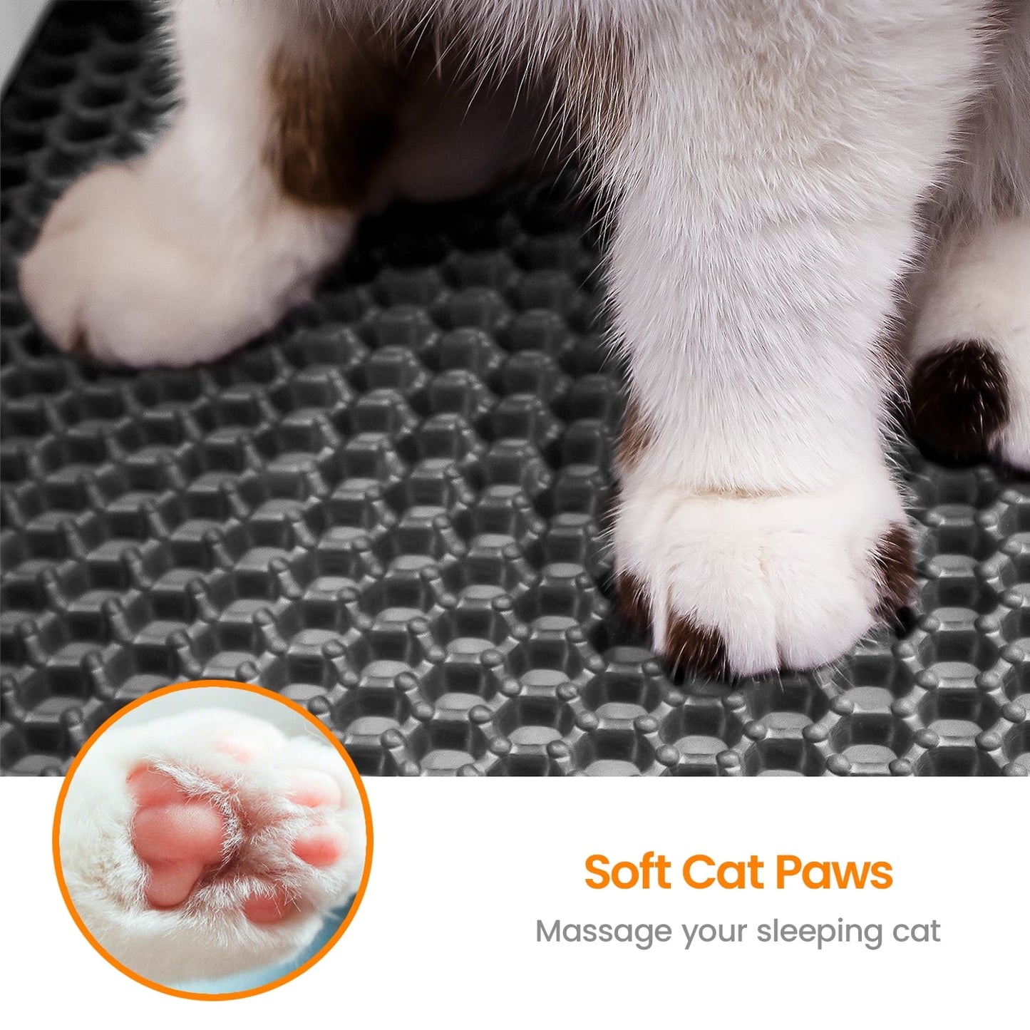 Cat Litter Mat - 25"X15" Honeycomb Double Layer, Urine Waterproof, and Easy to Clean