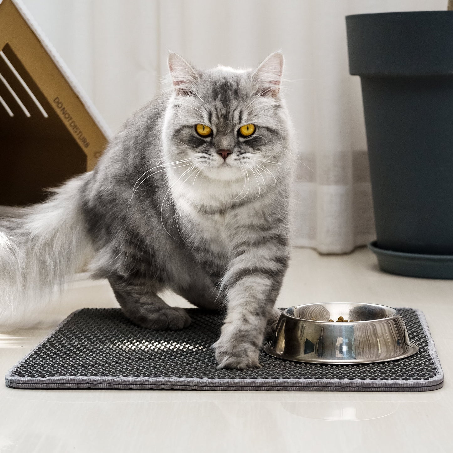 Cat Litter Mat - 25"X15" Honeycomb Double Layer, Urine Waterproof, and Easy to Clean