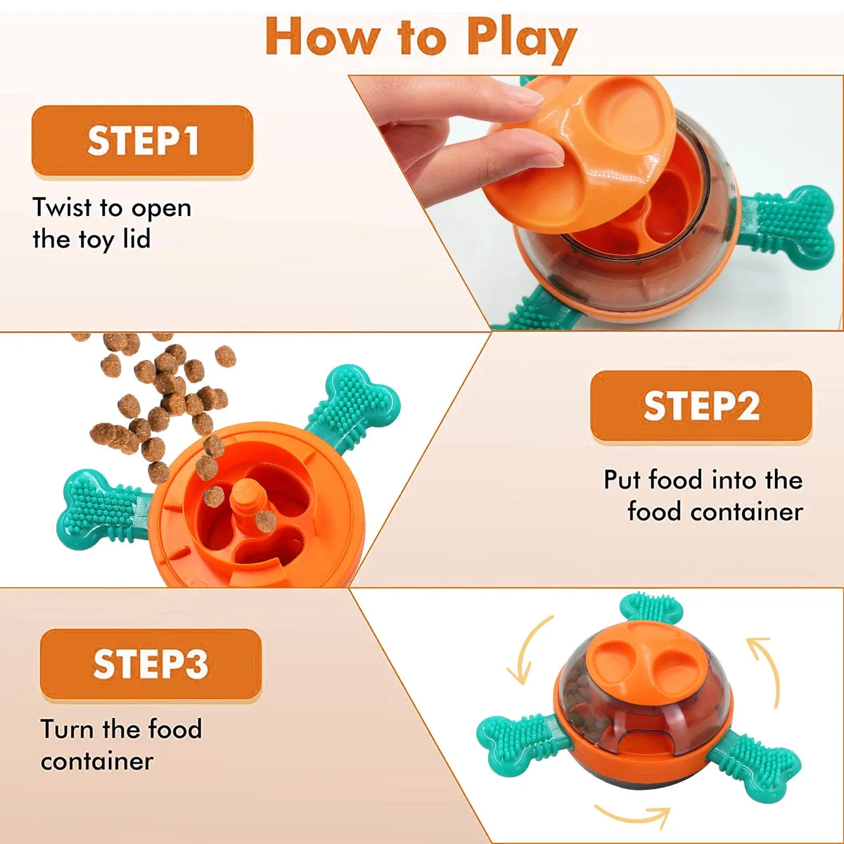 Dog Interactive Toys, Durable Food Feeder Tumbler Toy, Enrichment Mind Stimulating Puzzle Game for Pet Puppies, Pet Chew Toys Suitable for Small Medium Large Dogs