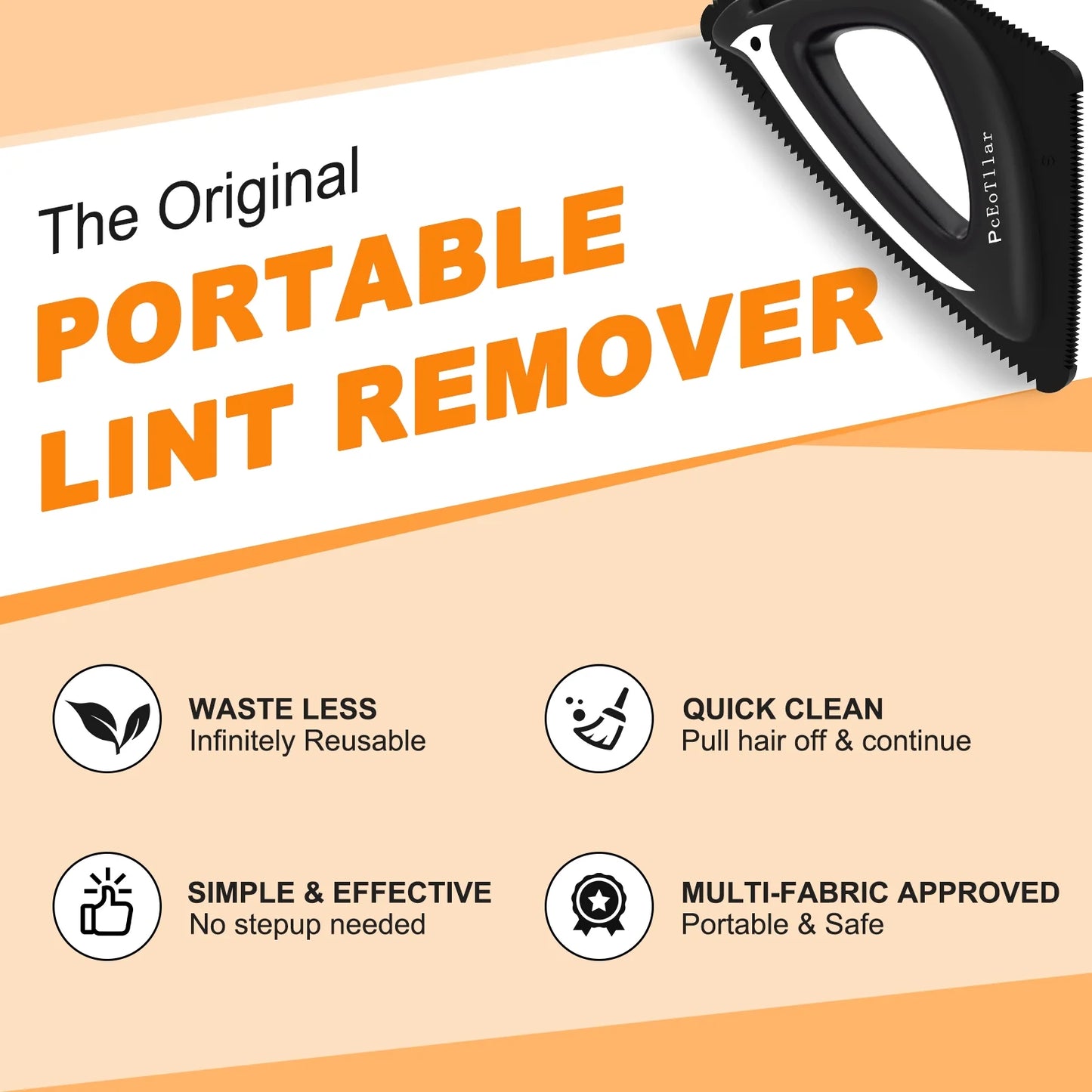 Pet Hair Remover, Reusable Dog and Cat Hair Remover Brush for Furniture,Car,Carpet - Black