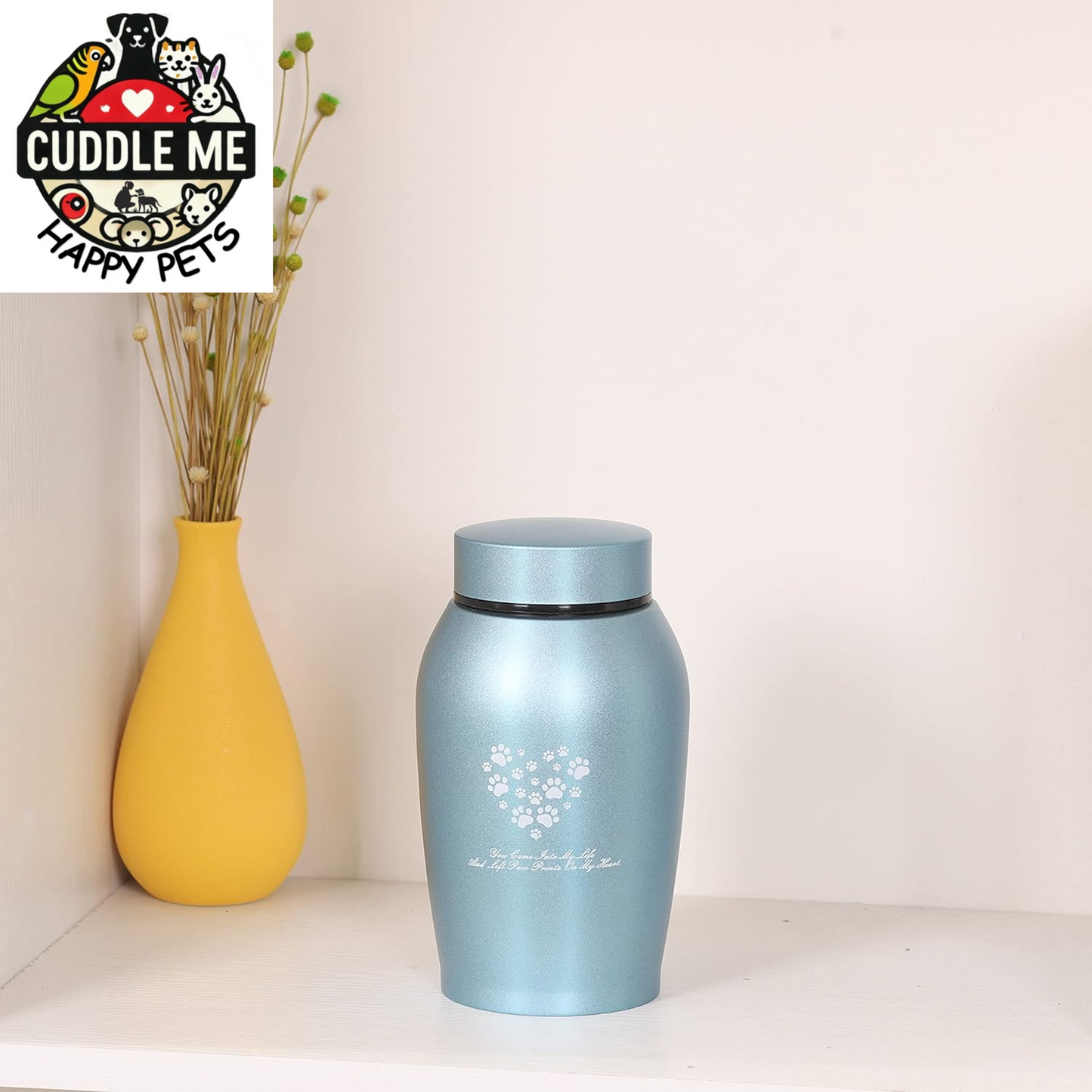 Stainlee Steel Pet Urns,Premium Urns for Dog and Cat Ashes,Paws Engraved Dog Urn for Ashes,Cat Creamtion Urn for Ashes,Pet Urn for Large Dog