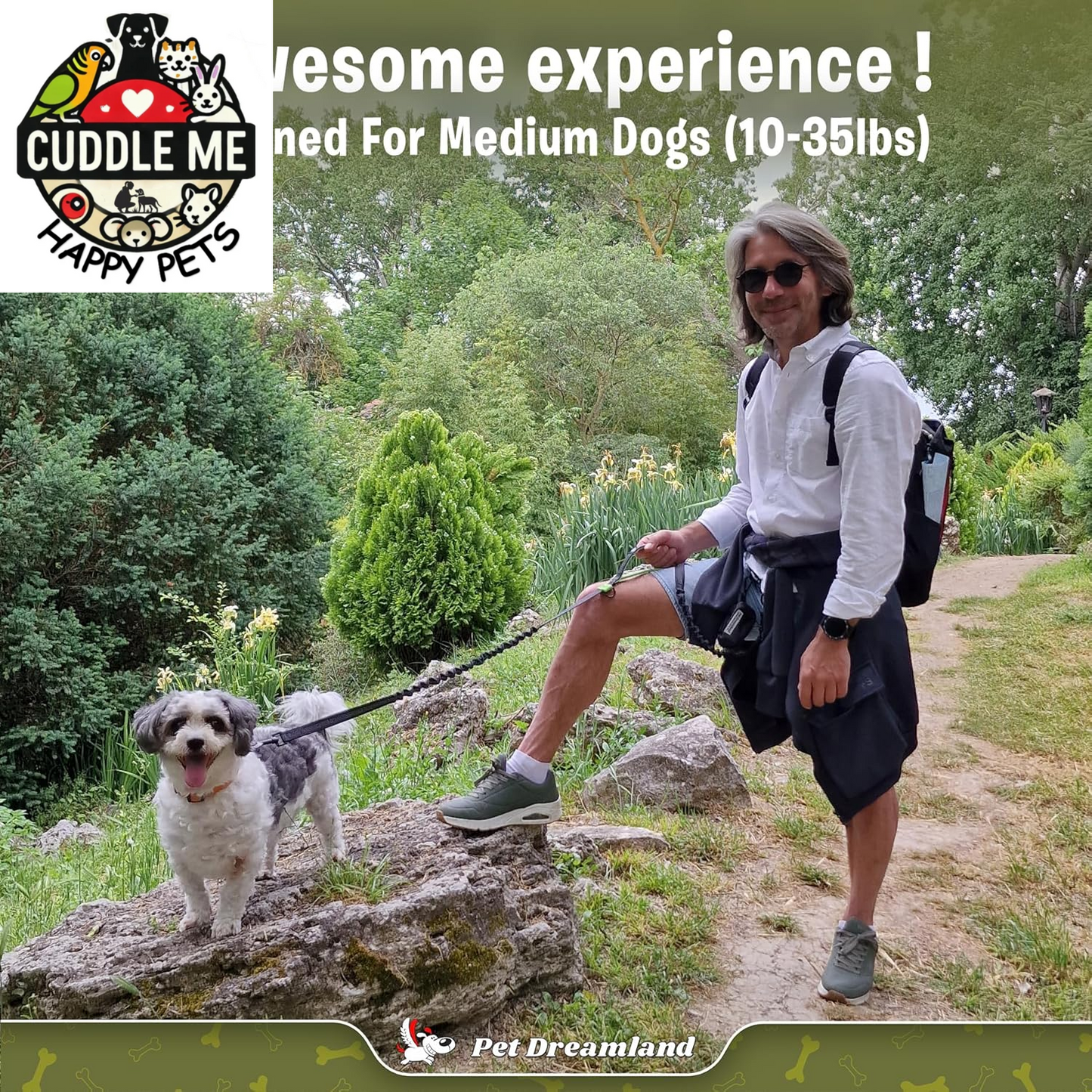 Exquisite Hands-Free Leash for Medium Dogs: Ultimate Comfort & Freedom for Running, Walking, Hiking. Premium Quality, Durable & Versatile Waist Dog Leash Belt. Your Dog Will Love It