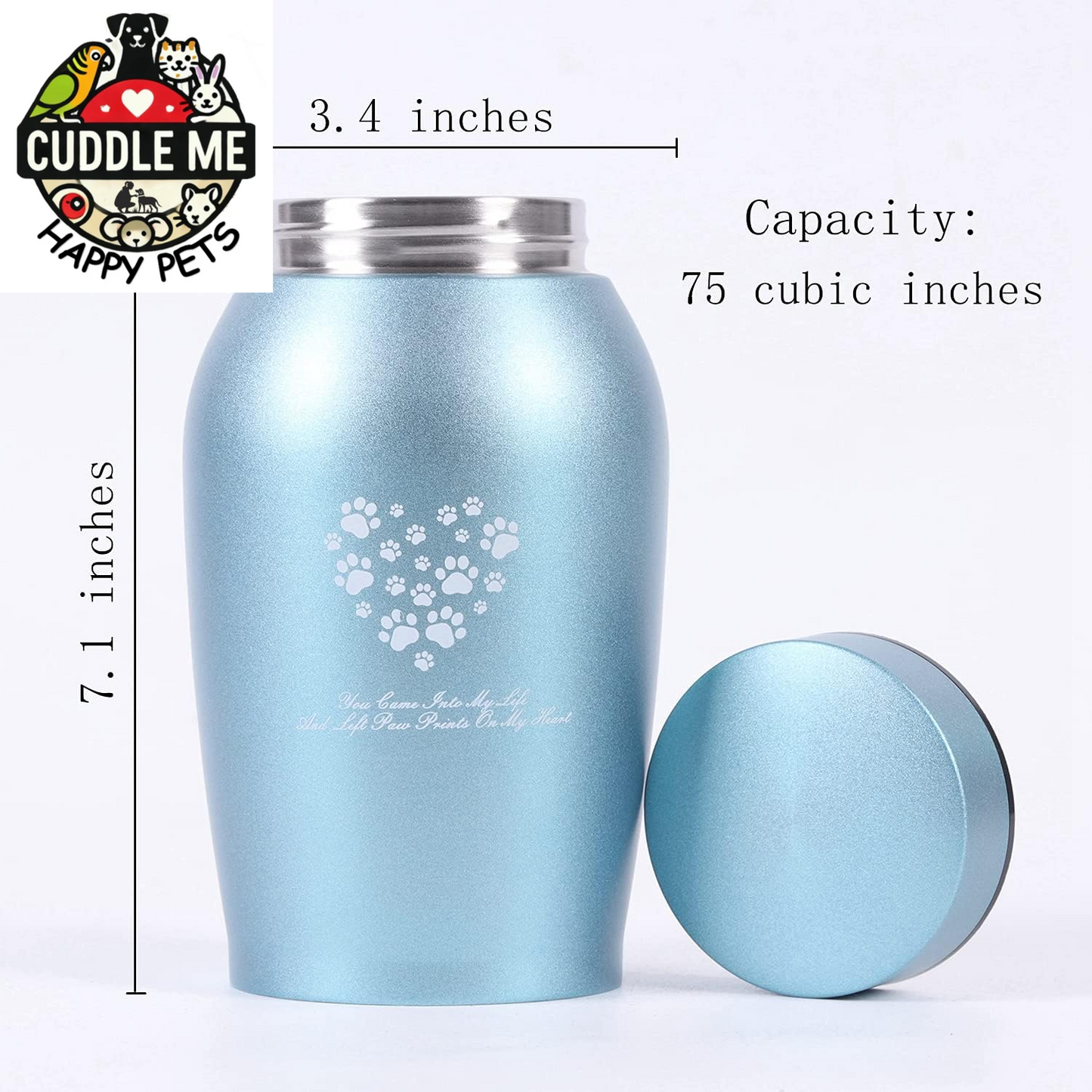Stainlee Steel Pet Urns,Premium Urns for Dog and Cat Ashes,Paws Engraved Dog Urn for Ashes,Cat Creamtion Urn for Ashes,Pet Urn for Large Dog