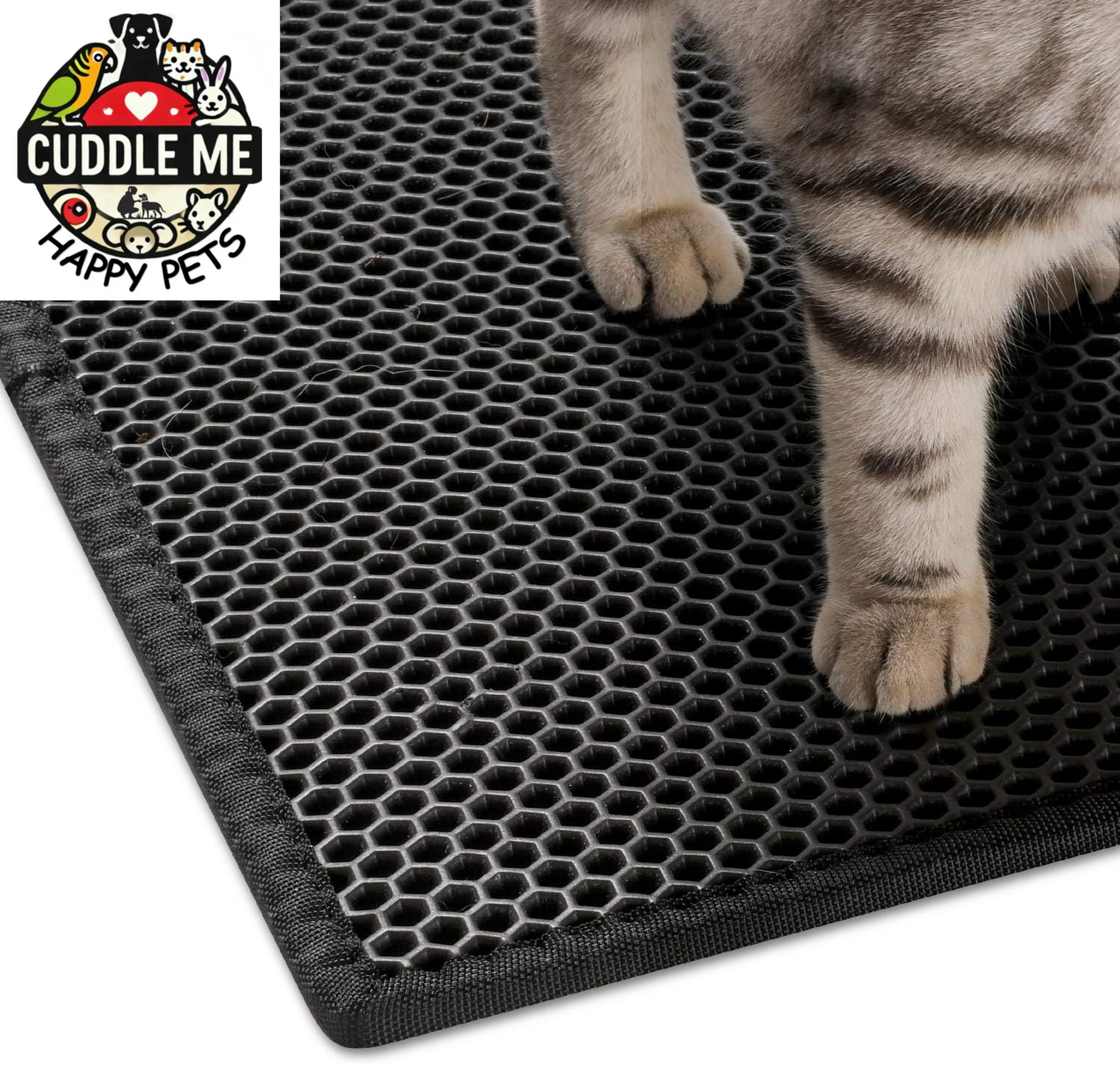 Cat Litter Mat Double Layer Waterproof Urine Proof Trapping Mat 1 Pack (Black, 30X24 Inch (Pack of 1))