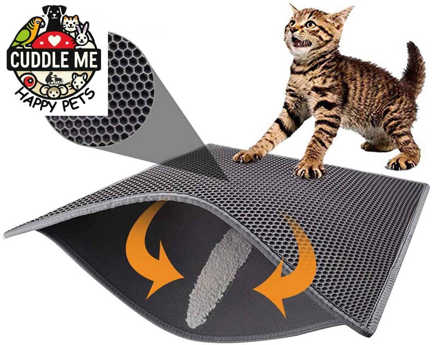 Cat Litter Mat Double Layer Waterproof Urine Proof Trapping Mat 1 Pack (Black, 30X24 Inch (Pack of 1))