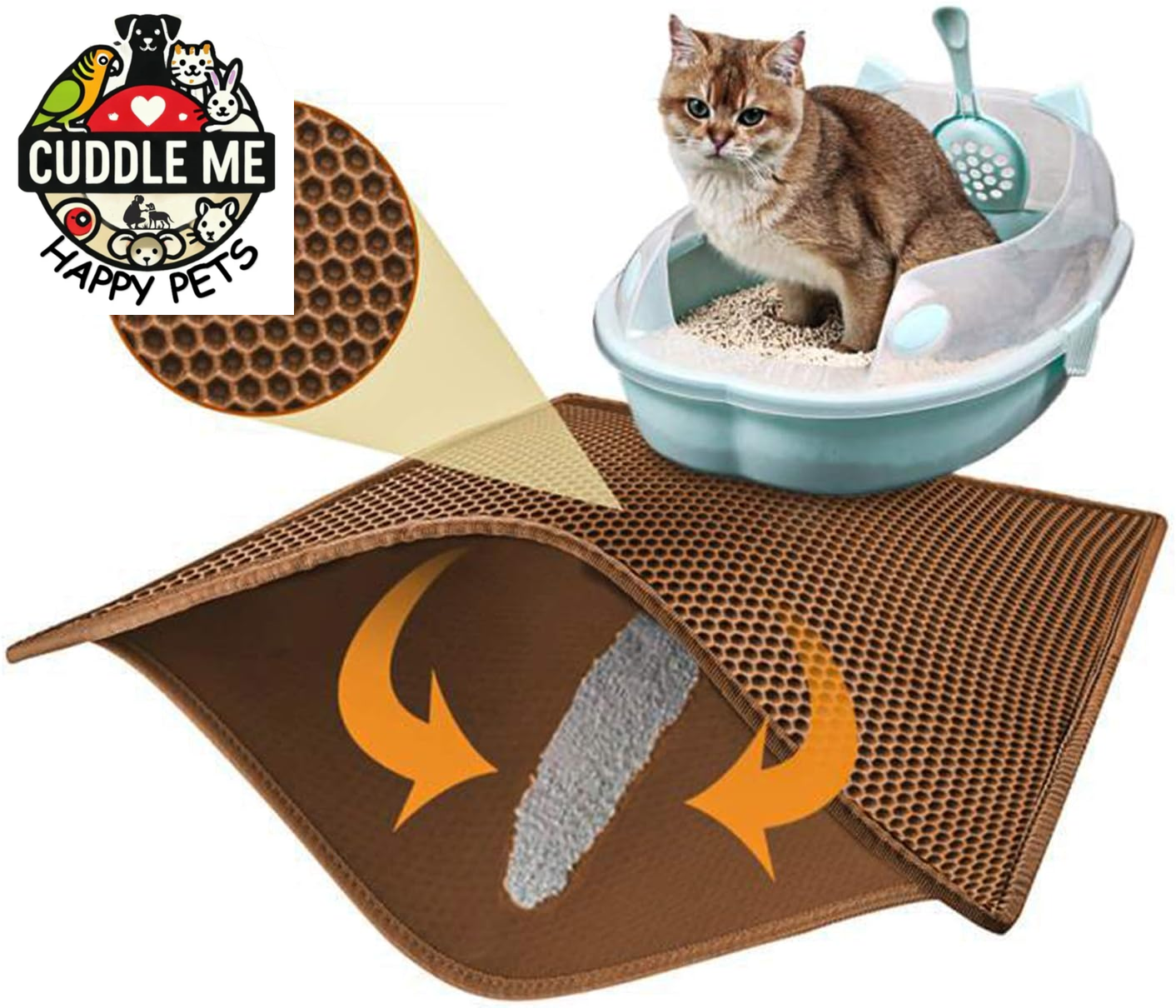 Cat Litter Mat Double Layer Waterproof Urine Proof Trapping Mat 1 Pack (Black, 30X24 Inch (Pack of 1))