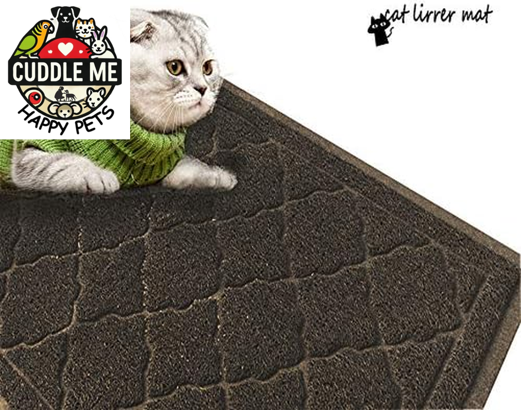 Cat Litter Mat, XL Size 47"X36" Litter Mat, Durable Trapping Rug, Non-Slip and Waterproof, Easy to Clean,Traps Litter from Litter Box(Extra Large Gray Khaki)