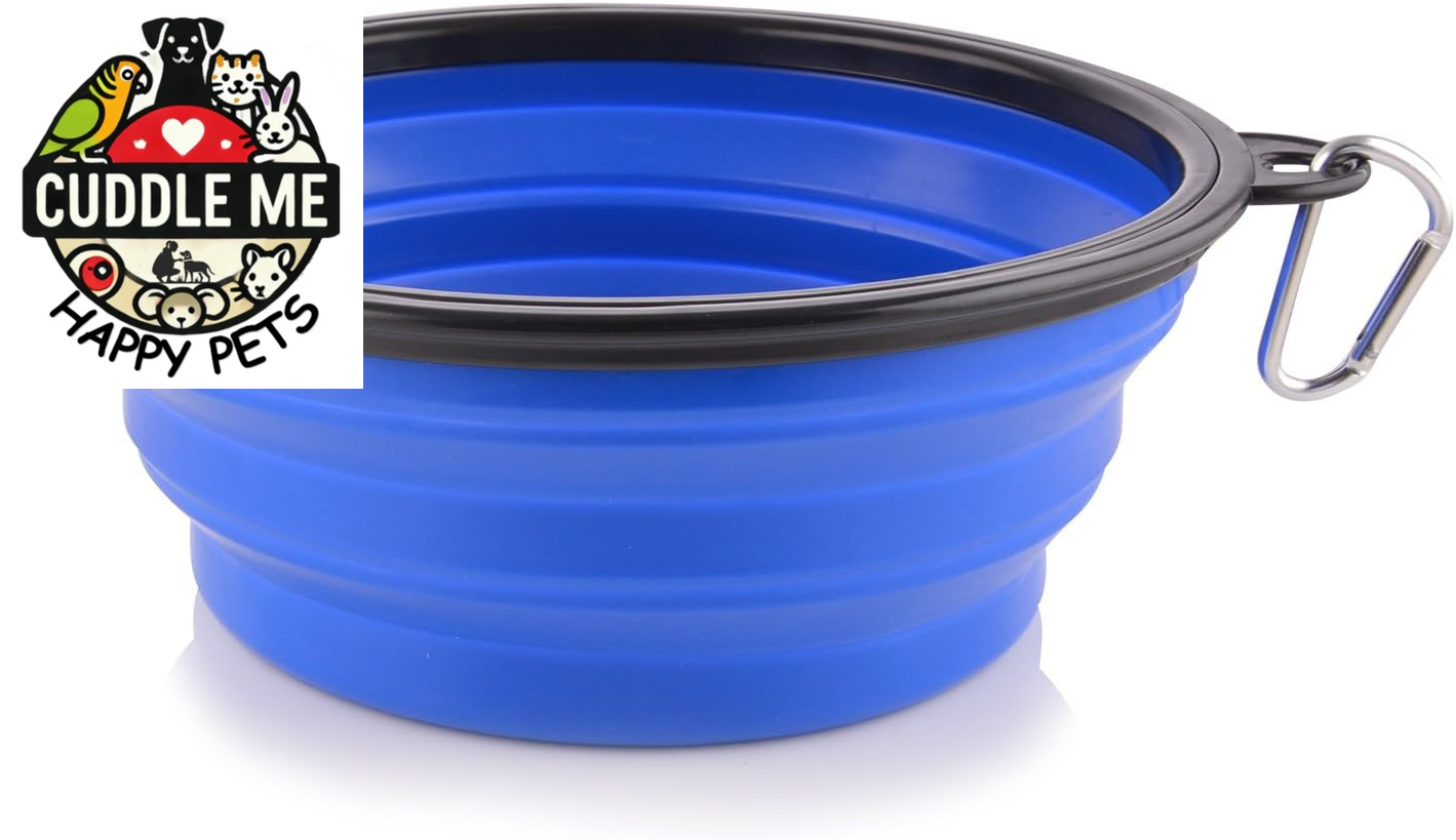 Extra Large Collapsible Dog Bowl, 3L XL Travel Dog Bowl, Foldable Travel Water Dish, 102Oz X-Large Portable Collapsable Traveling Bowls with Carabiner for Dogs Walking, Hiking (Blue)