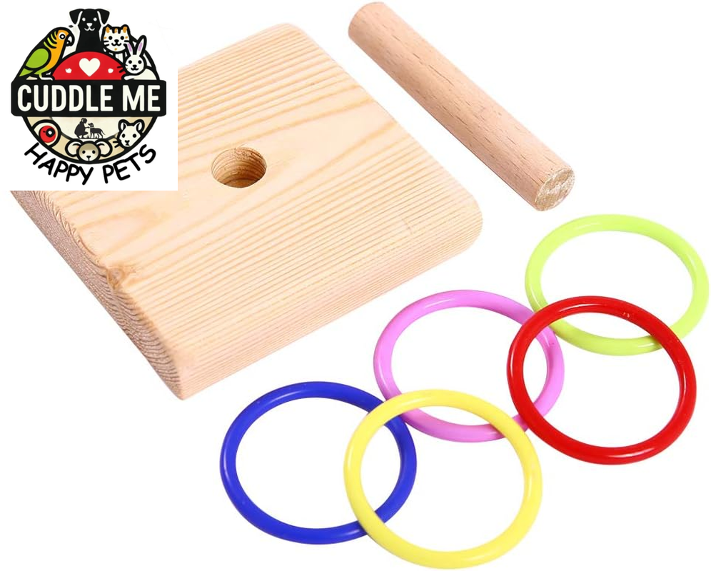 Bird Training Ring Toy, Parrot Trick Tabletop Toys, Bird Educational Toys, Stacking Color Rings,Bird Cage Toys