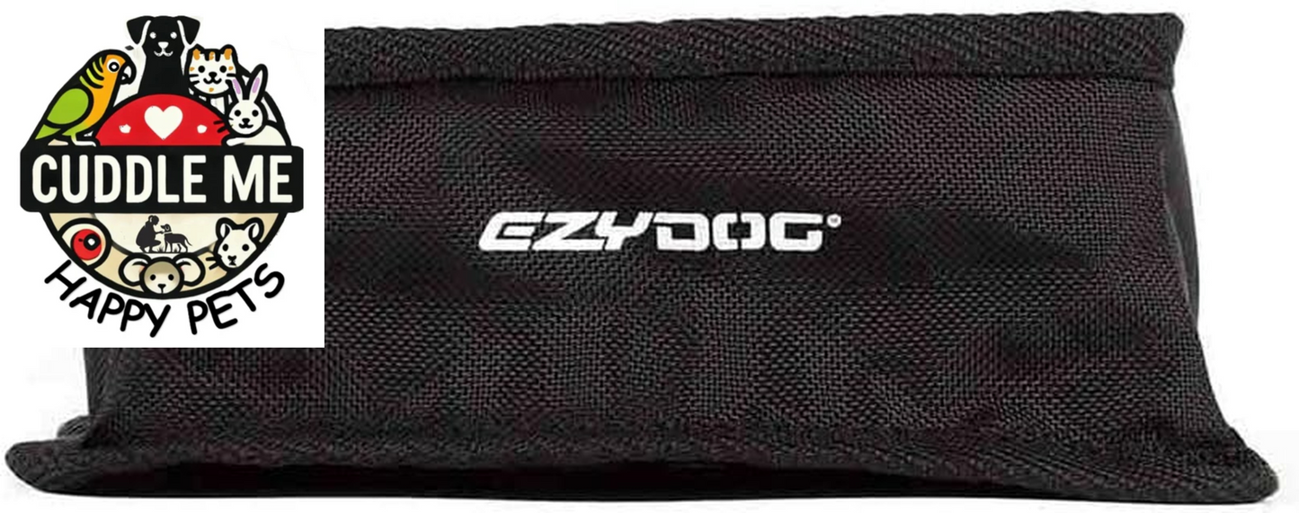 Fold-A-Bowl Portable Dog Bowl - Leak Proof Design and Folds Flat for Easy Transport - Storage Bag Includes Clip for Attachment While Walking, Hiking, and Running (Black, Large)