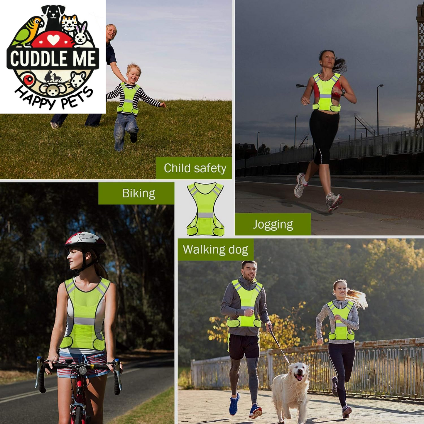 Reflective Running Vest, High Visibility Running Gear with Large Pocket