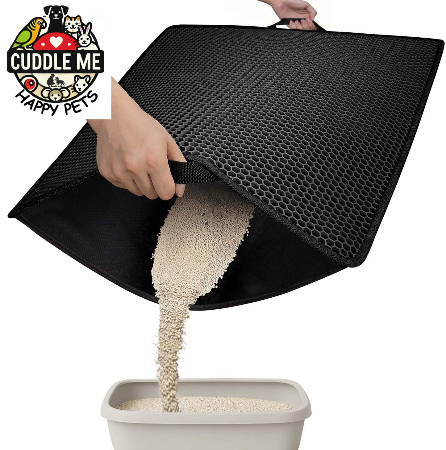 Cat Litter Mat 23"X17", Double Layer Urine & Waterproof Trapping Mat for Kitty Litter Box, Easy to Clean, Non-Slip, Scatter Control Cat Matt for Floor, Gray