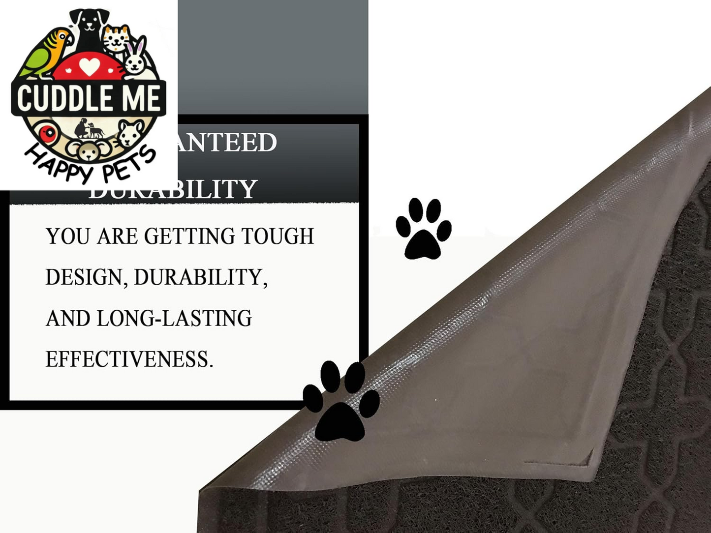 Cat Litter Mat, XL Size 47"X36" Litter Mat, Durable Trapping Rug, Non-Slip and Waterproof, Easy to Clean,Traps Litter from Litter Box(Extra Large Gray Khaki)
