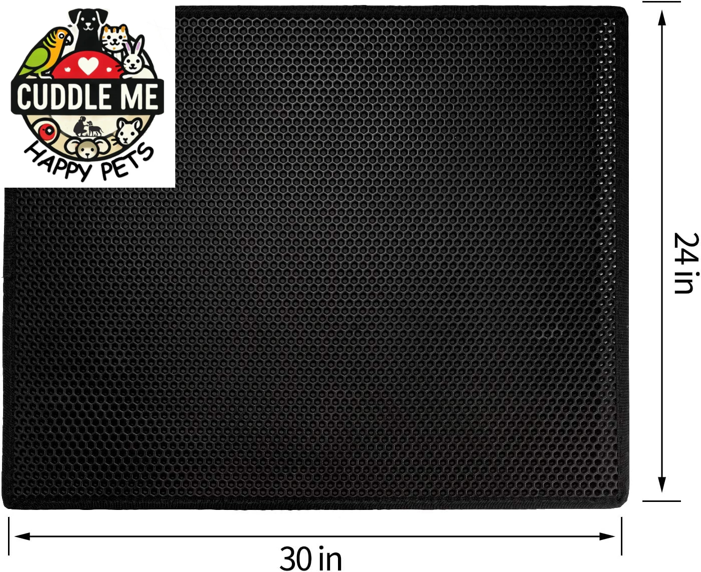 Cat Litter Mat Double Layer Waterproof Urine Proof Trapping Mat 1 Pack (Black, 30X24 Inch (Pack of 1))