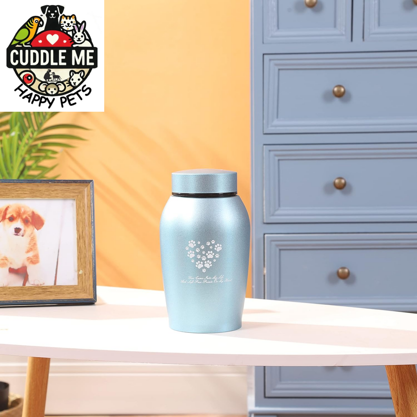 Stainlee Steel Pet Urns,Premium Urns for Dog and Cat Ashes,Paws Engraved Dog Urn for Ashes,Cat Creamtion Urn for Ashes,Pet Urn for Large Dog