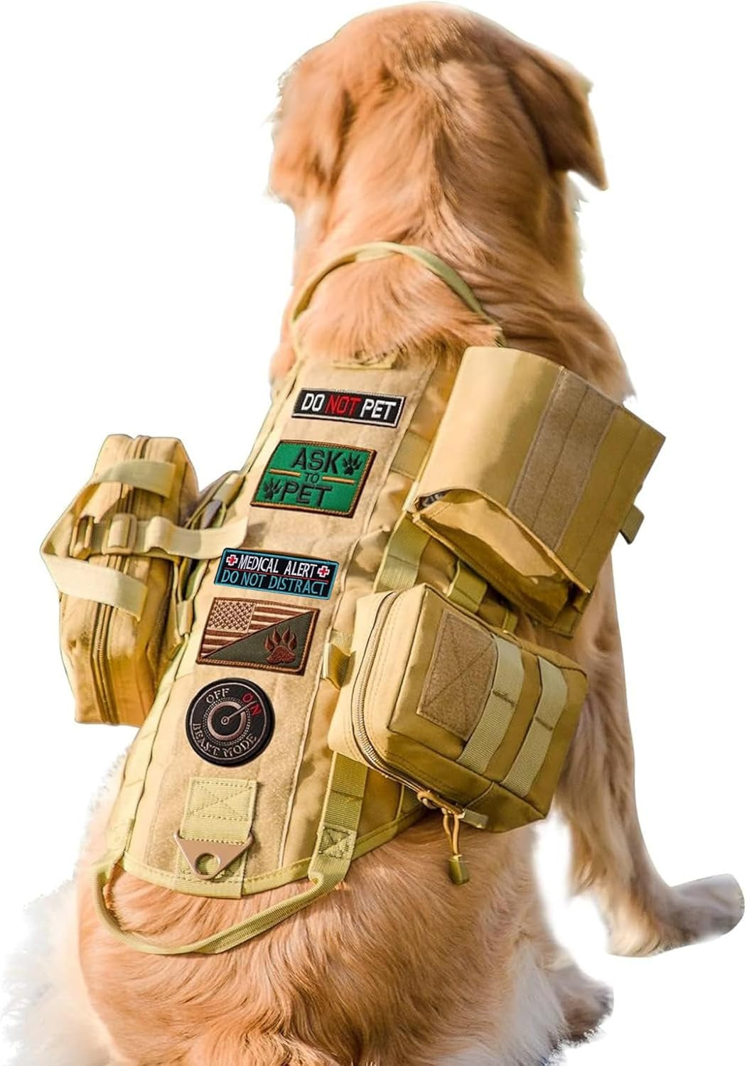 Medical Alert Tactical Dog Patch, Medical Alert Do Not Distract Service Dog Patch for Dog Vests Harnesses, Small Dog Embroidered Hook & Loop Patch