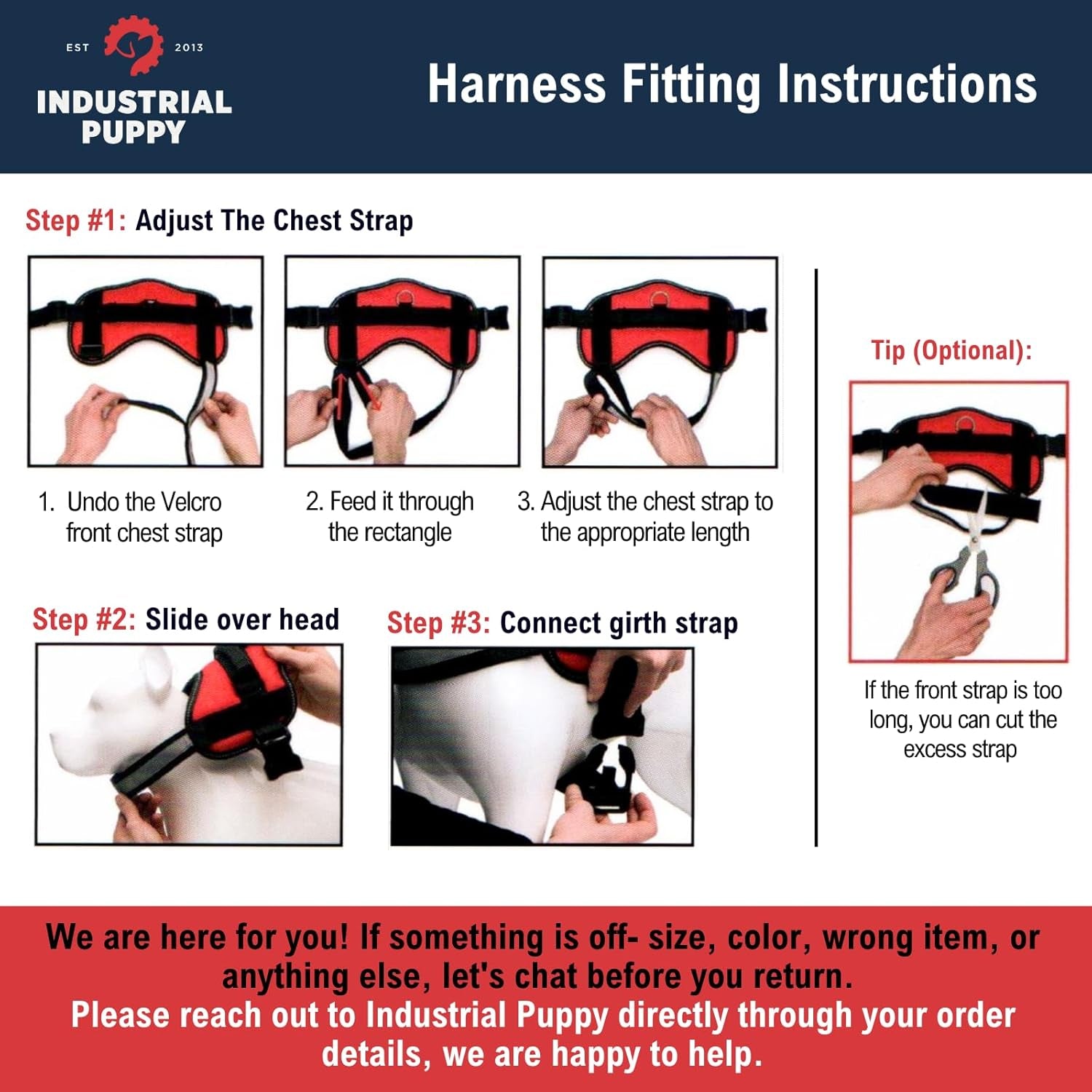 Service Dog Vest with Hook and Loop Straps & Matching Leash Set - Harnesses from XXS to XXL - Service Dog Harness Features Reflective Patch and Comfortable Mesh Design