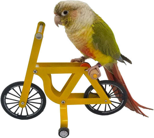 Bird Intelligence Training Toy，Parrot Puzzle Bicycle Toy for Small Medium Bird，Parrot Educational Table Top Trick Prop Toy，Bird Foot Talon Toy for African Grey Cockatoo Eclectus Conures