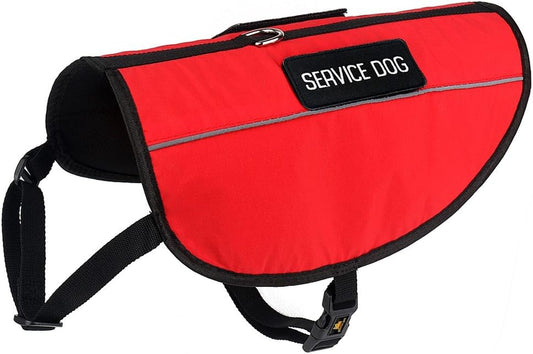 Service Dog Vest, Bright Red Fabric & Reflective Straps,Breathable&Soft Mesh Padded Harness,2 Free Removable Service Dog Patches,Xxs Girth 11-14"