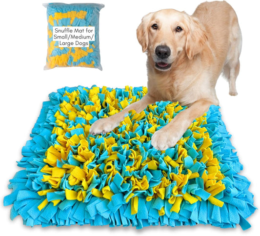 Snuffle Mat for Dogs Large, Enrichment Sniff Mat for Slow Eating, Smell Training, and Stress Relief, Cognitive Dog Toys Foraging Mat to Keep Dog Busy, for Puppy/Small/Medium/Large Breed, 24 X 20 Inch