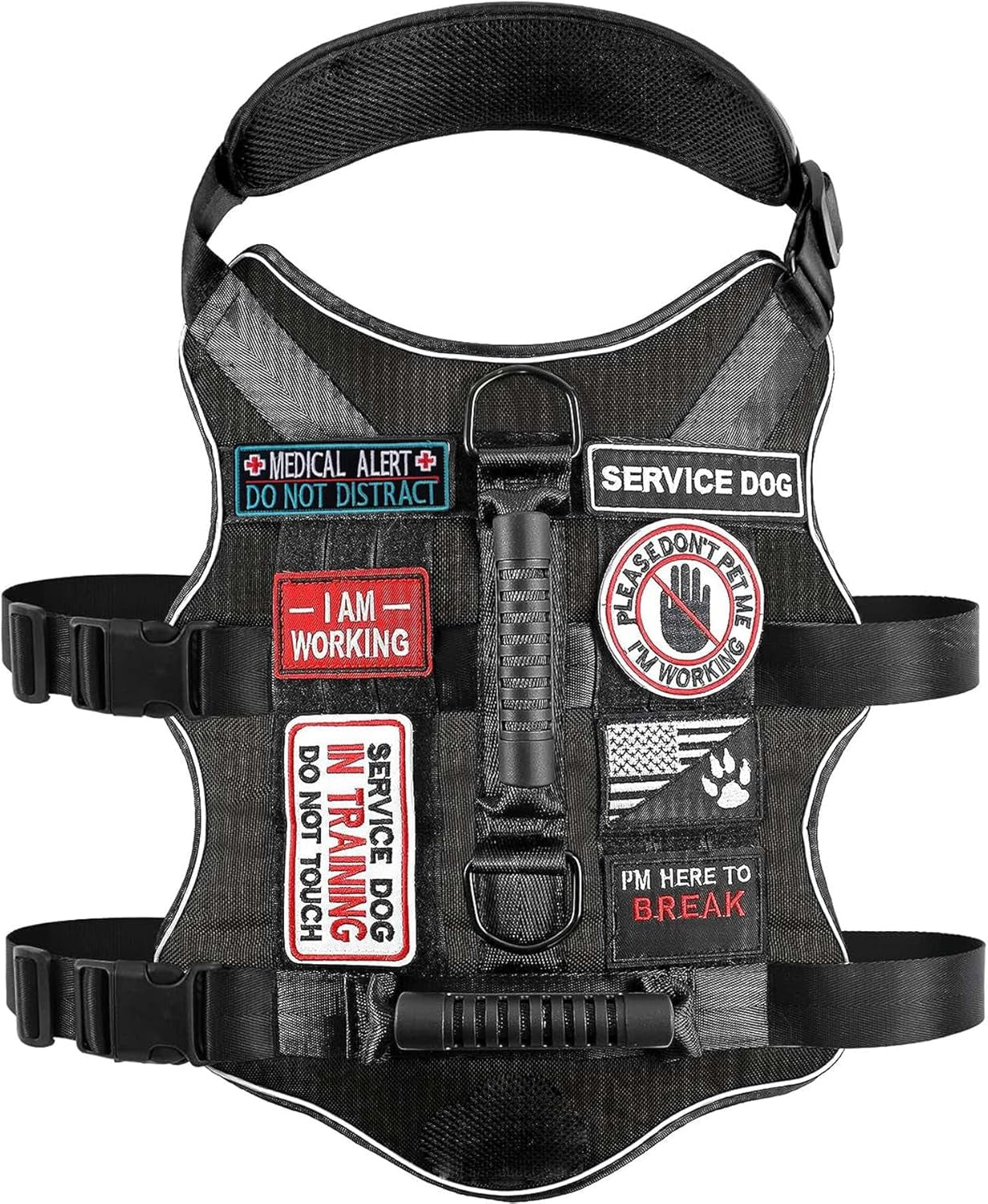 Medical Alert Tactical Dog Patch, Medical Alert Do Not Distract Service Dog Patch for Dog Vests Harnesses, Small Dog Embroidered Hook & Loop Patch