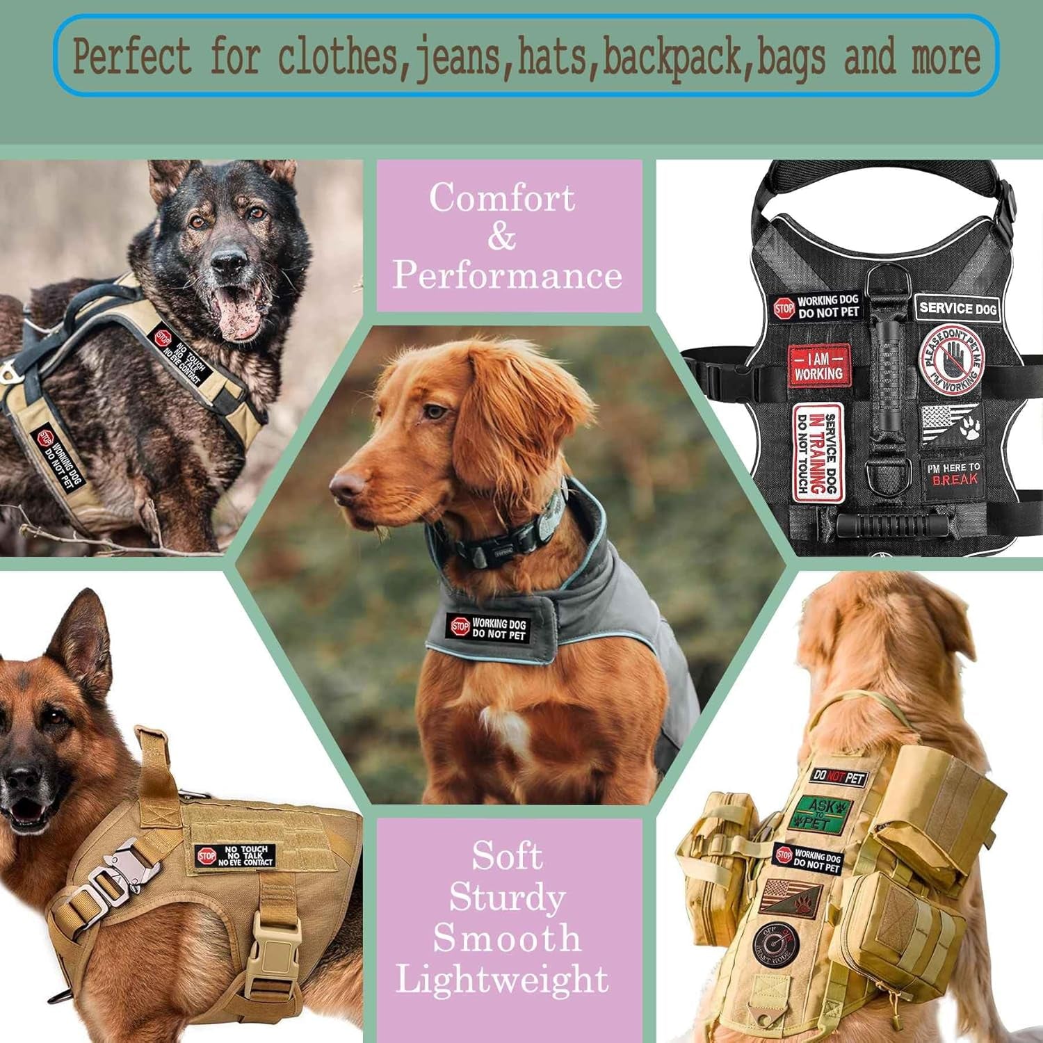 Ignore Me I Am Working Dog Patch for Service Dog Tactical Vests Harnesses, Small Embroidered Hook & Loop Patch