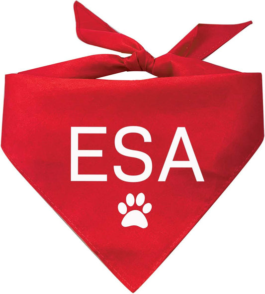 Emotional Support Animal (ESA) Triangle Dog Bandana (Assorted Colors)