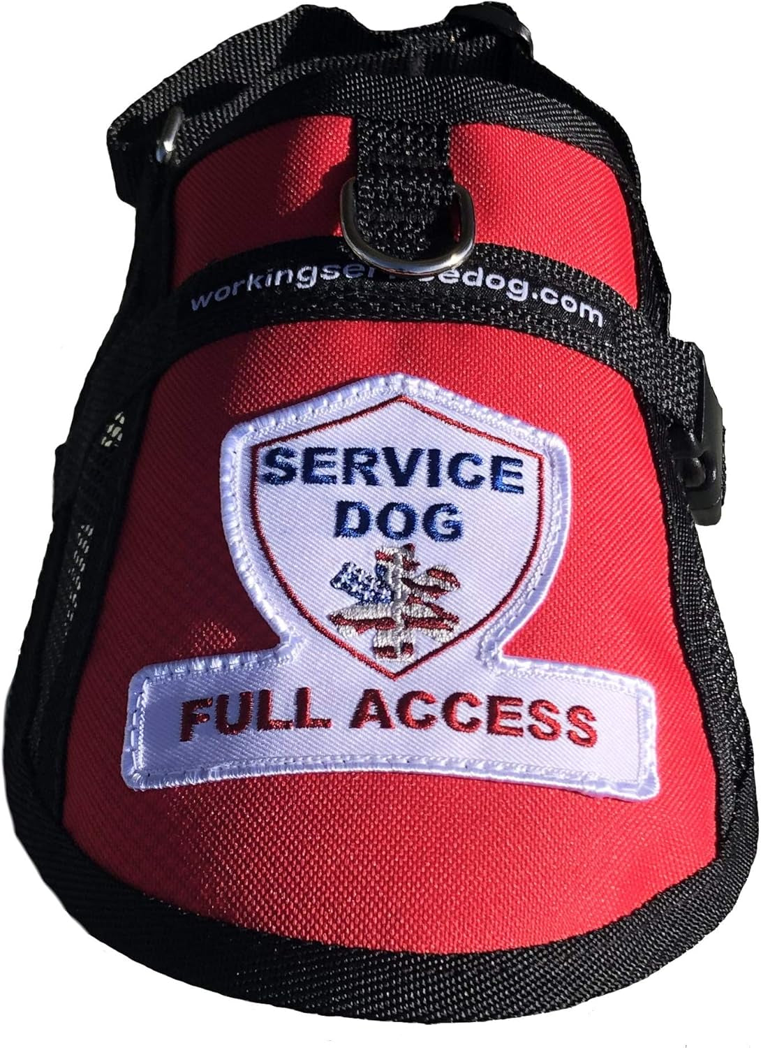 Premium Service Dog Mesh Full Access Vest - (23 - 27" Girth, Red) - Includes Five Service Dog Law Handout Cards