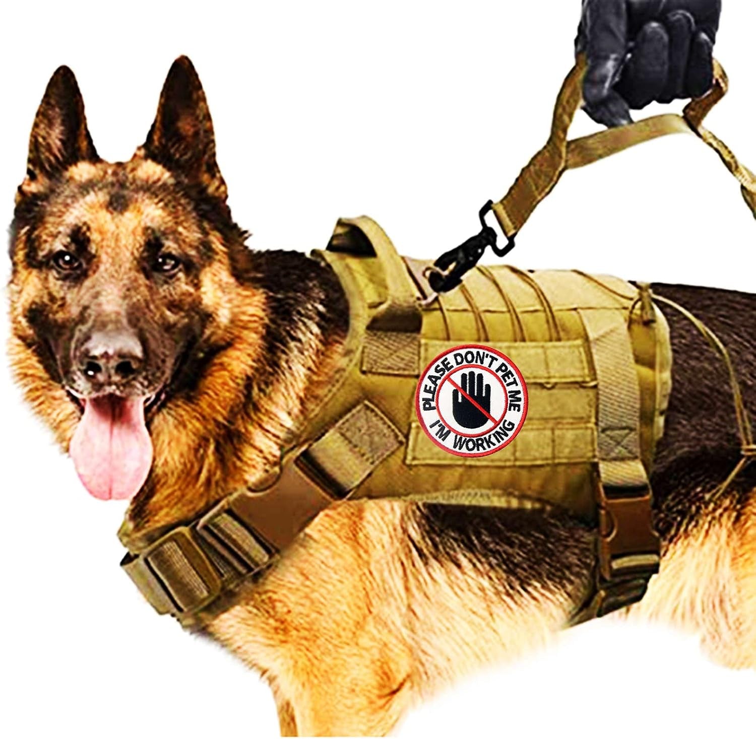 Tactical Service Dog Patch, Please Don'T Pet Me I'M Working Service Dog Embroidered Hook & Loop Patch for Dog Vests