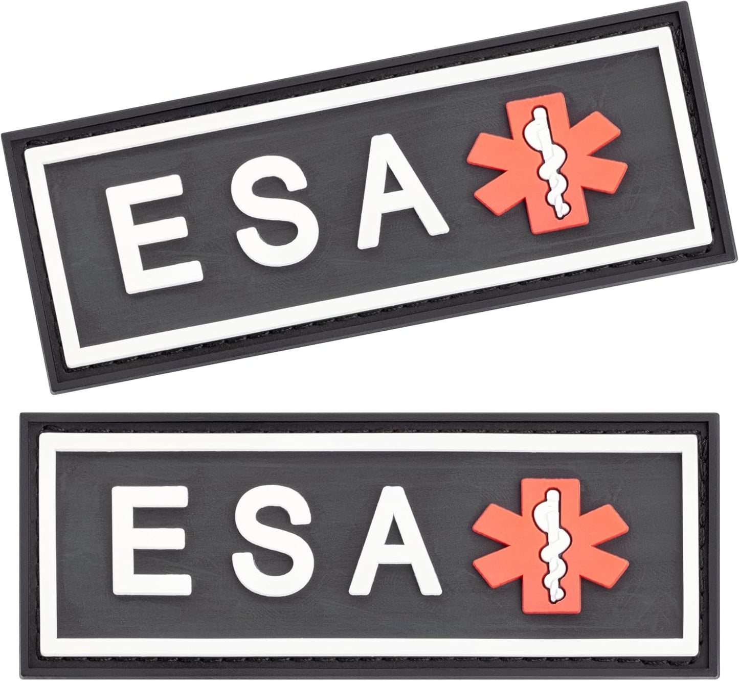 Emotional Support Animal Patch for Dog Harness and Vest ESA Removable 3D Rubber Patches Hook Backing for Small or Large Service Dogs