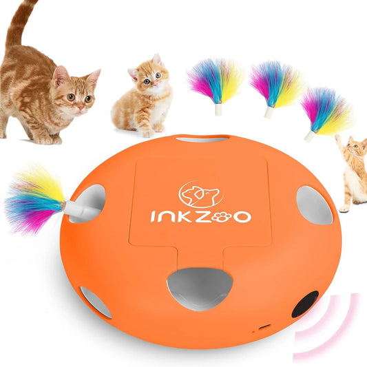 Interactive Cat Toys with USB Rechargeable, Automatic Cat Wand Toys for Indoor Cats