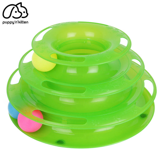 Pet Cat Crazy Ball Disk Interactive Toys Amusement Plate Trilaminar Funny Toy
