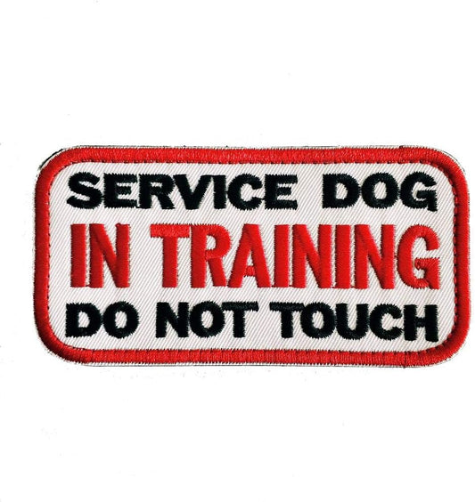 Service Dog in Training Do Not Touch Patches, Tactical Hook Loop Harness Embroidery Service Dog Patch