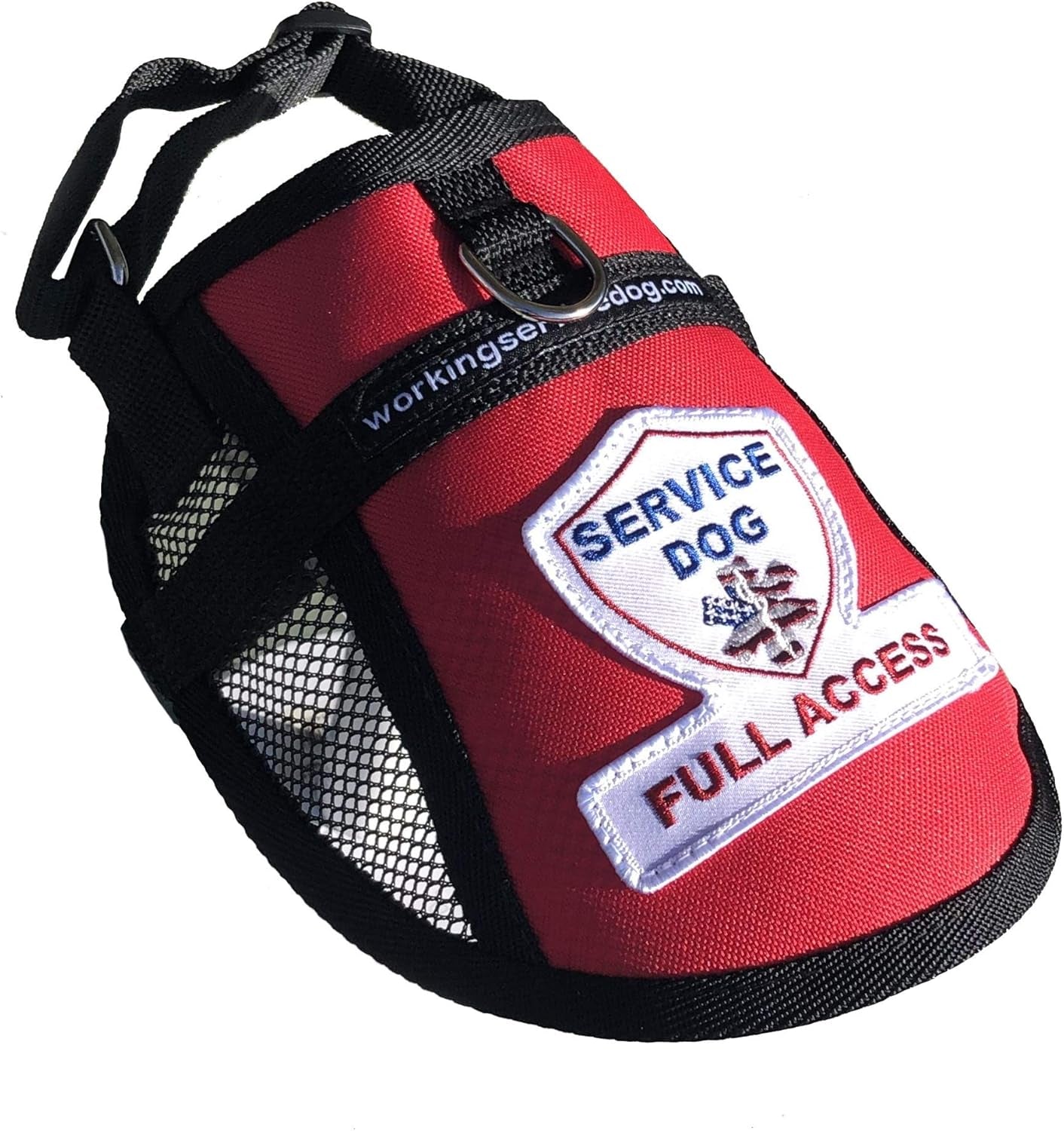 Premium Service Dog Mesh Full Access Vest - (23 - 27" Girth, Red) - Includes Five Service Dog Law Handout Cards