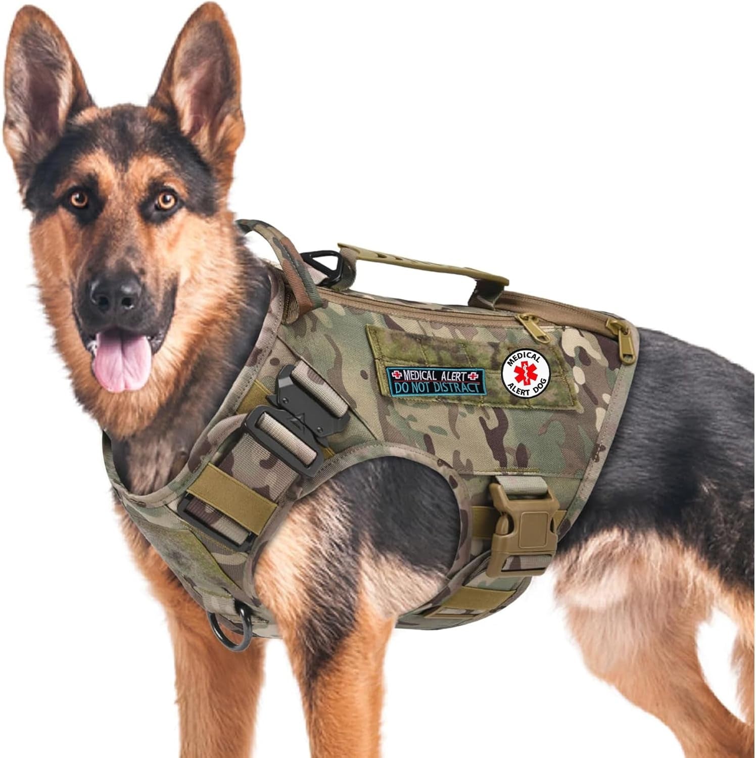 Medical Alert Tactical Dog Patch, Medical Alert Do Not Distract Service Dog Patch for Dog Vests Harnesses, Small Dog Embroidered Hook & Loop Patch