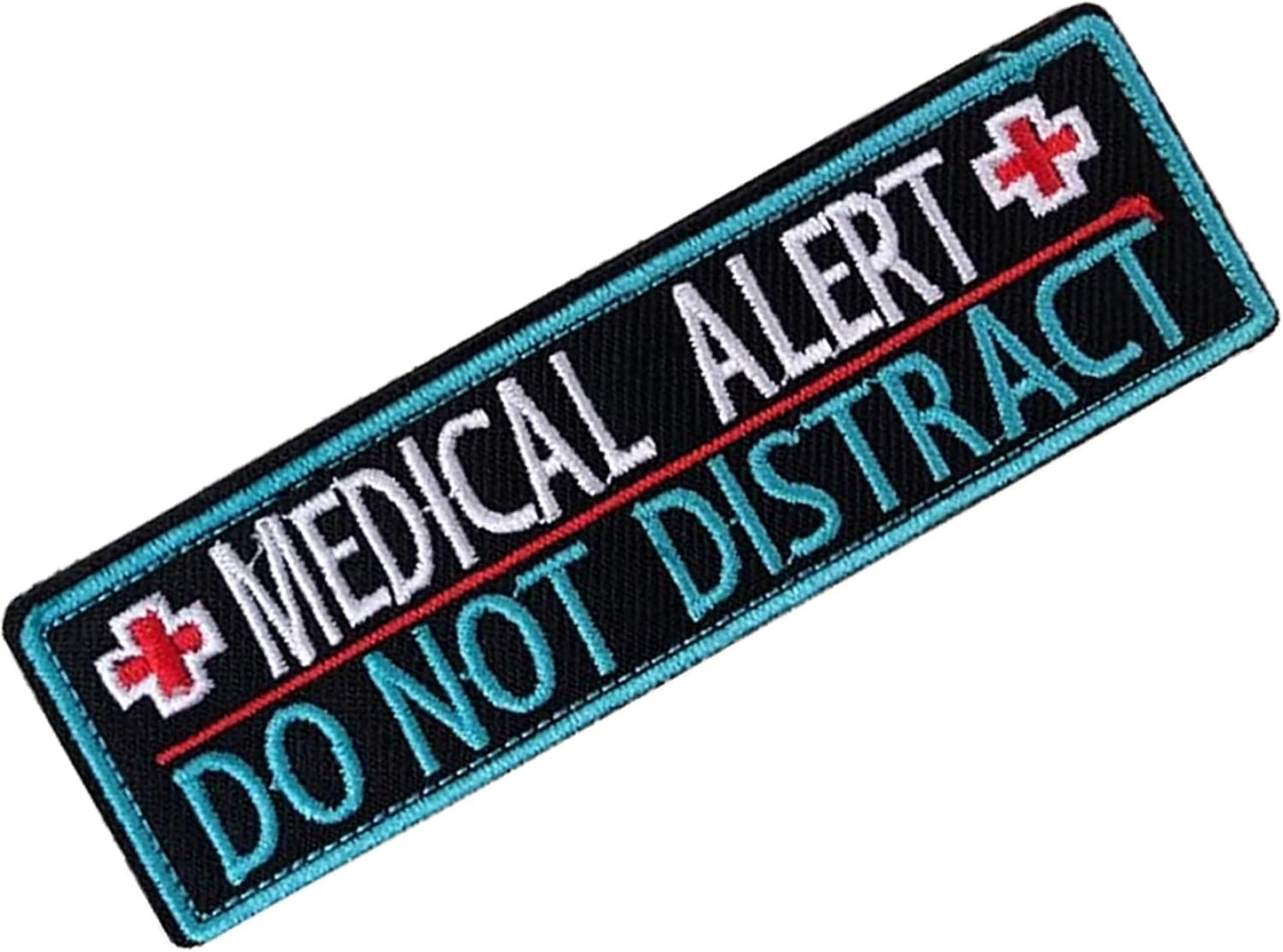 Medical Alert Tactical Dog Patch, Medical Alert Do Not Distract Service Dog Patch for Dog Vests Harnesses, Small Dog Embroidered Hook & Loop Patch