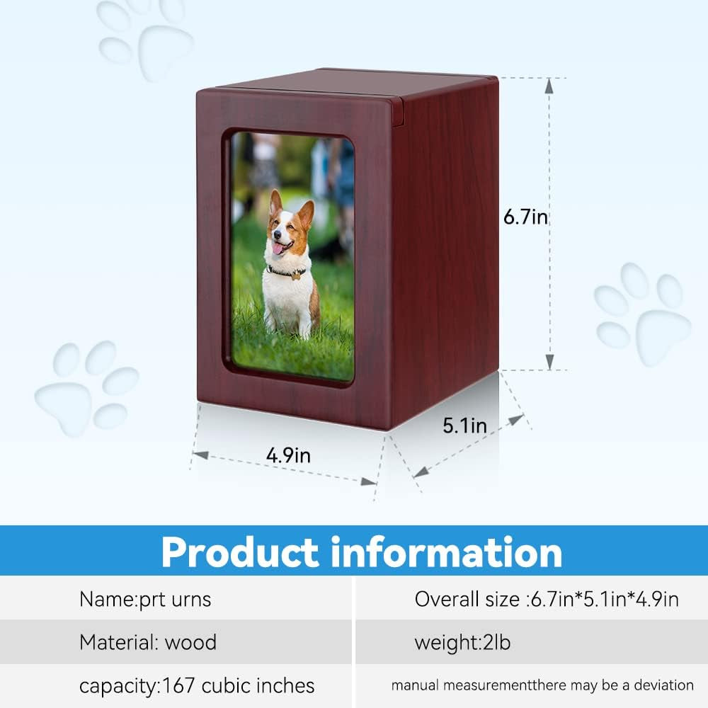 Elegant Cuodia Premium Wooden Dog Urns - Timeless Pet Cremation Keepsakes