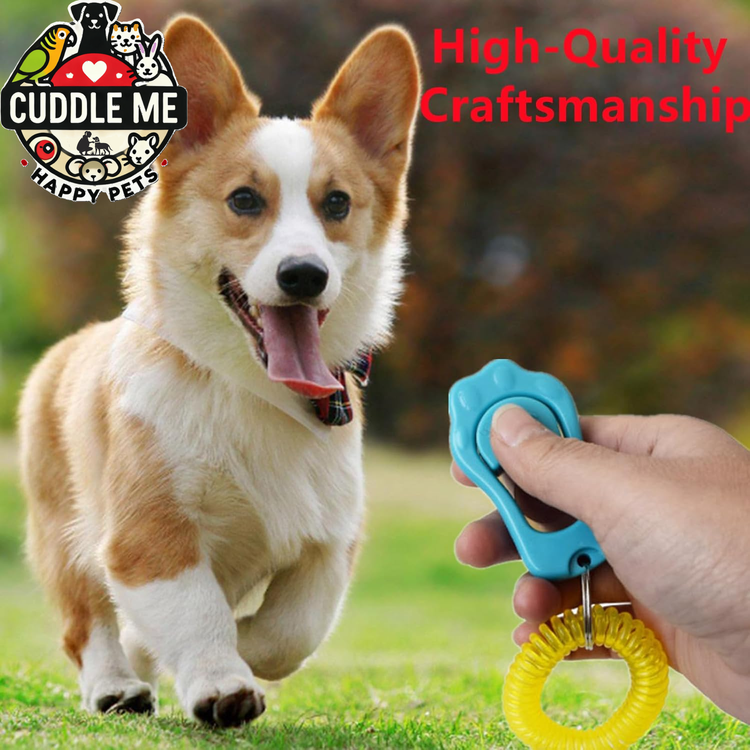 Dog Clicker for Training, 2 Packs Dog Training Clicker Pet Behavioral Training Clicker, Adjustable 3 Gears Pet Dog Training Clicker with Wrist Strap for Dogs Cats Birds Horses, Sky Blue