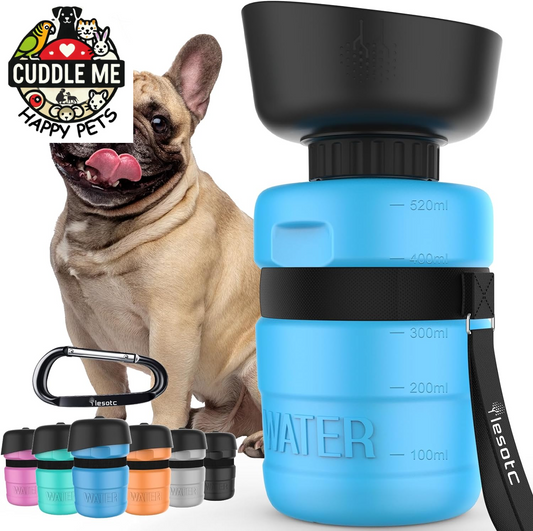 Dog Water Bottle, Portable Water Dispenser with Bowl, Leak Proof Pet Travel Squeeze Bottle, Puppy Essentials Dog Stuff Accessories for Outdoor Walking, Hiking, Camping
